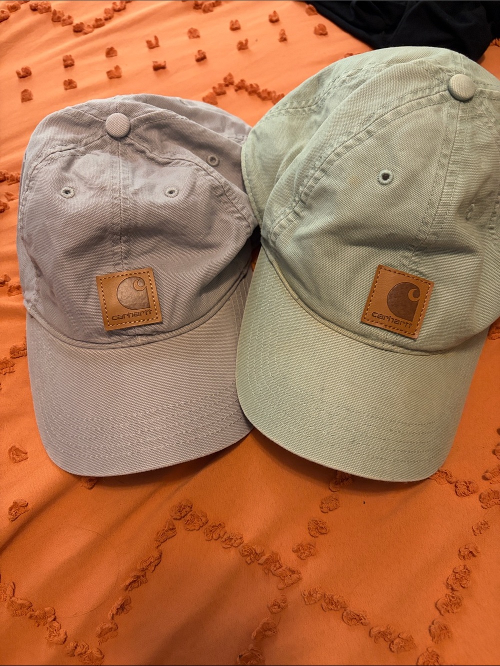 Carhartt Cotton Baseball Caps in Light Gray and Mint